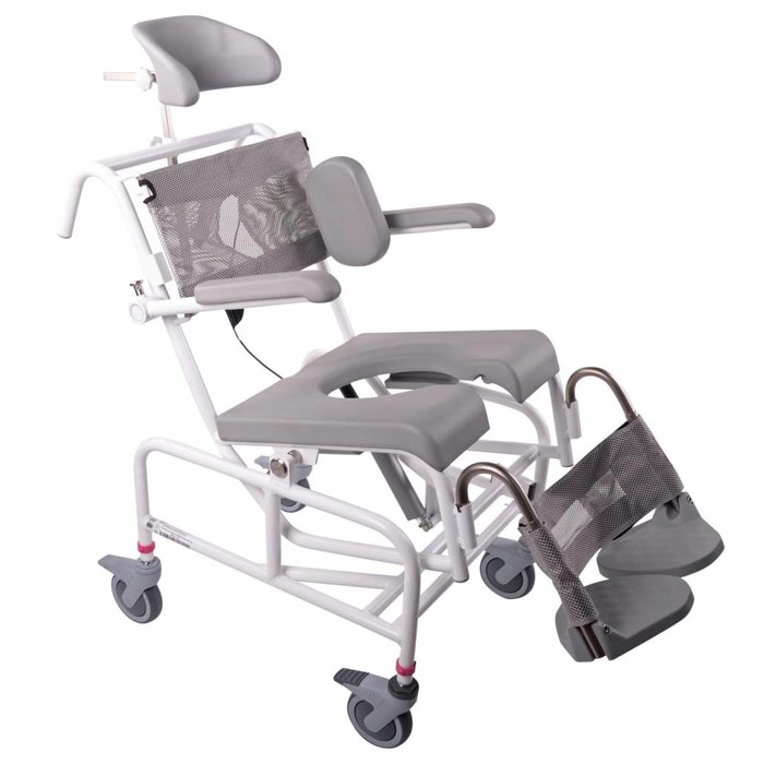 Chaise de douche/toilette positionnable manuellement