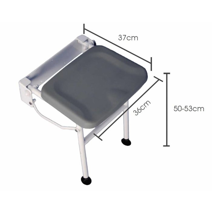 Shower chair with contoured soft seat