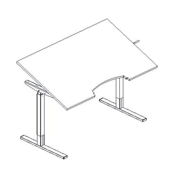 Table haute-basse Ropox Ergobasic, hauteur 56-90 cm