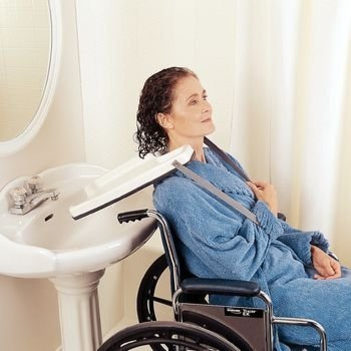 Haarwasbekken met flexibele rubberen rand met straps