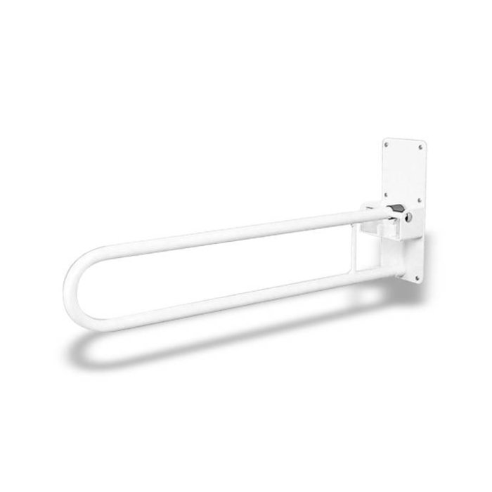 Folding toilet support rail