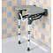 Shower seat with padded seat and floor support