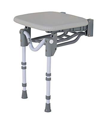 Siège de douche avec siège rembourré et support au sol