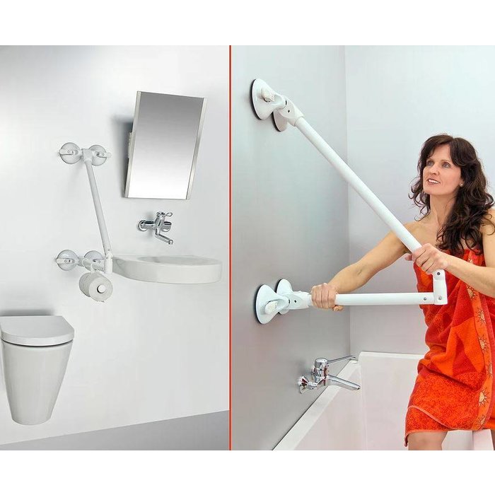 Toilet bracket on 4 suction cups
