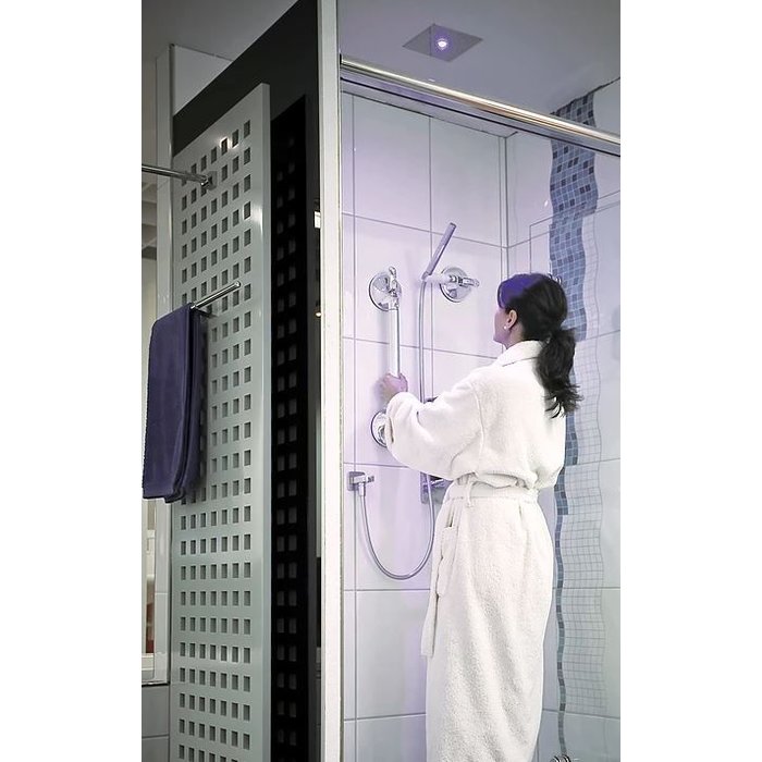 Chrome wall bracket on fixed length suction cup