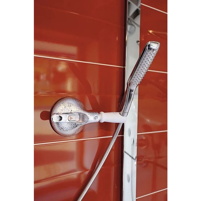Chrome wall bracket on fixed length suction cup
