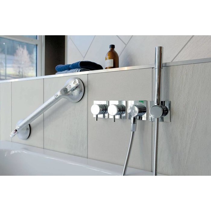 Chrome wall bracket on fixed length suction cup