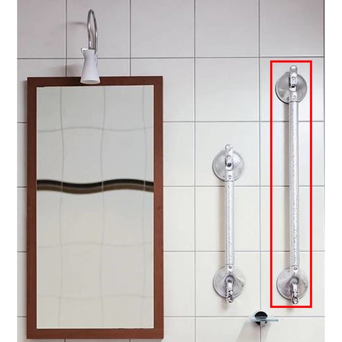 Chrome wall bracket on fixed length suction cup