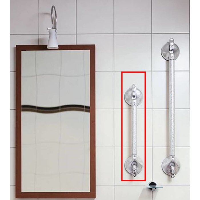 Chrome wall bracket on fixed length suction cup