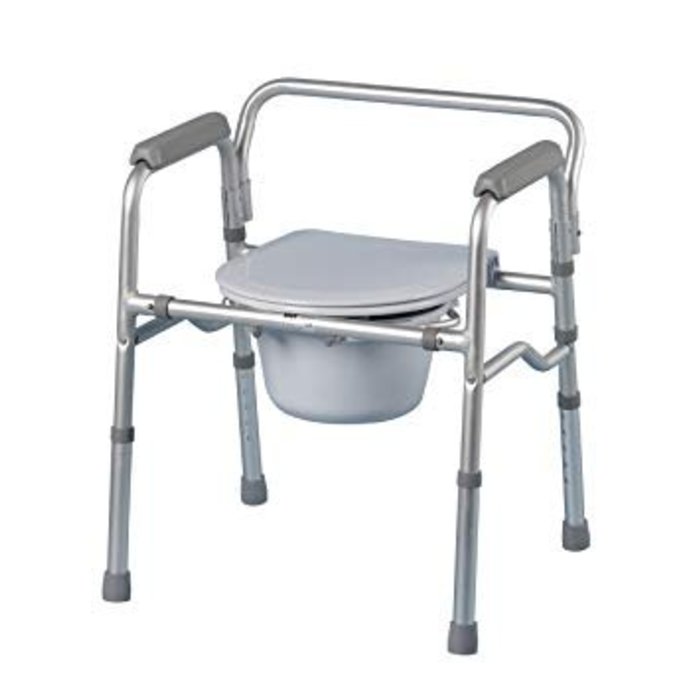 Folding toilet chair/toilet frame with seat