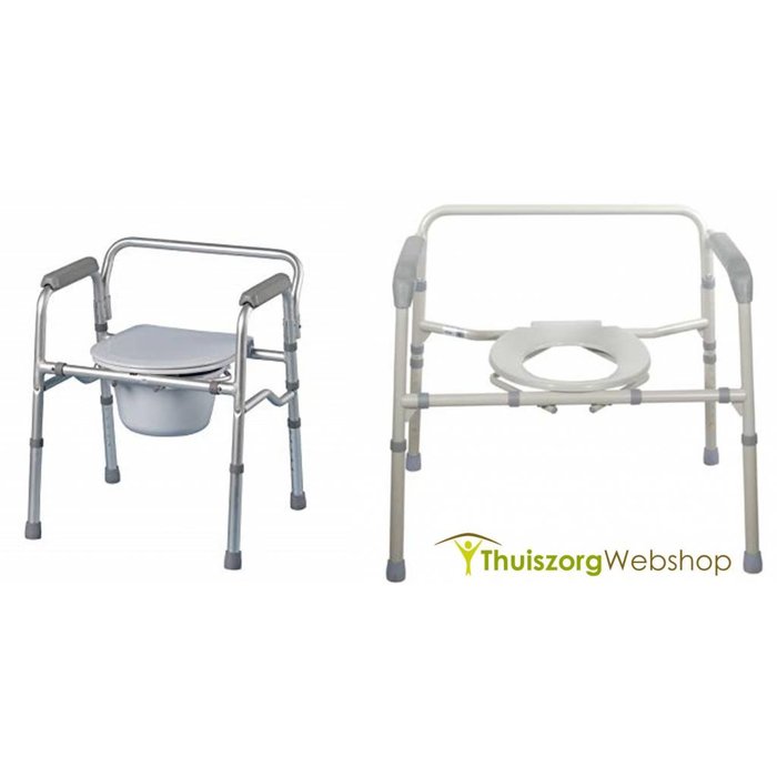 Folding toilet chair/toilet frame with seat
