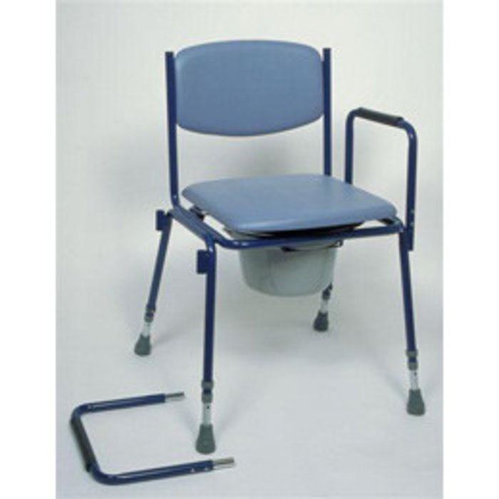 Chaise de toilette bleue réglable en hauteur