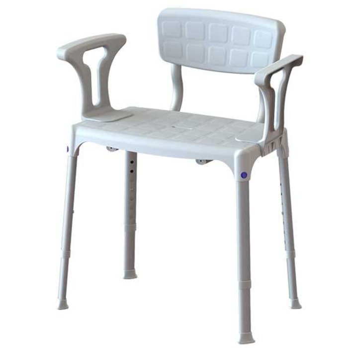 Chaise de douche en aluminium avec siège en plastique