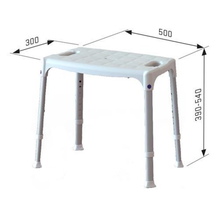 Chaise de douche en aluminium avec siège en plastique