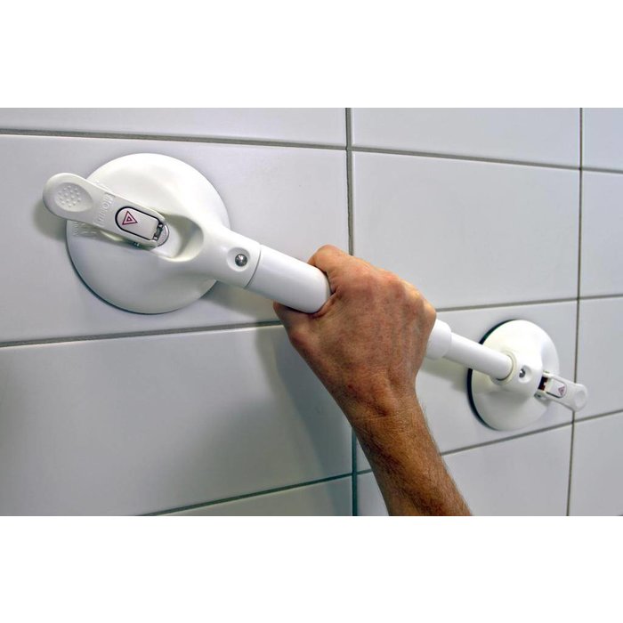 Extendable wall bracket on suction cup