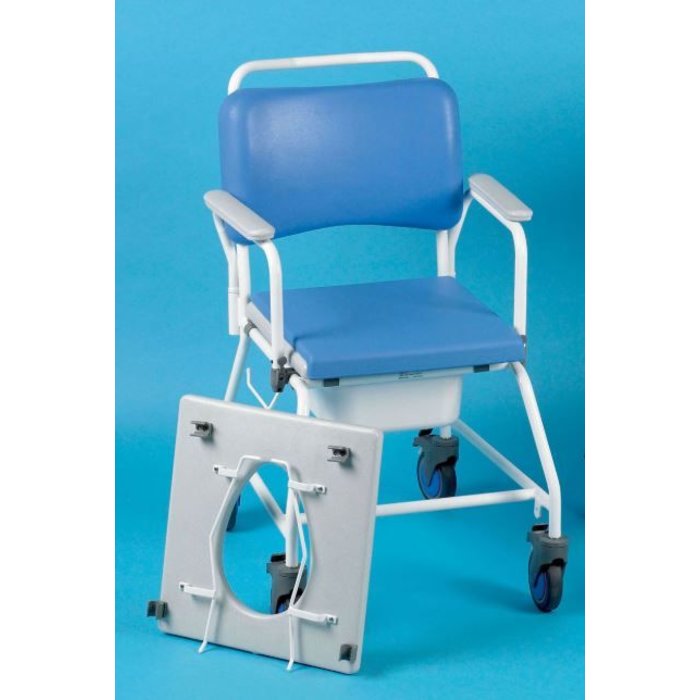 Chaise de douche et de toilette à roulettes