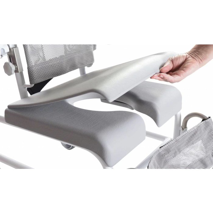 Chaise de douche/toilette positionnable manuellement