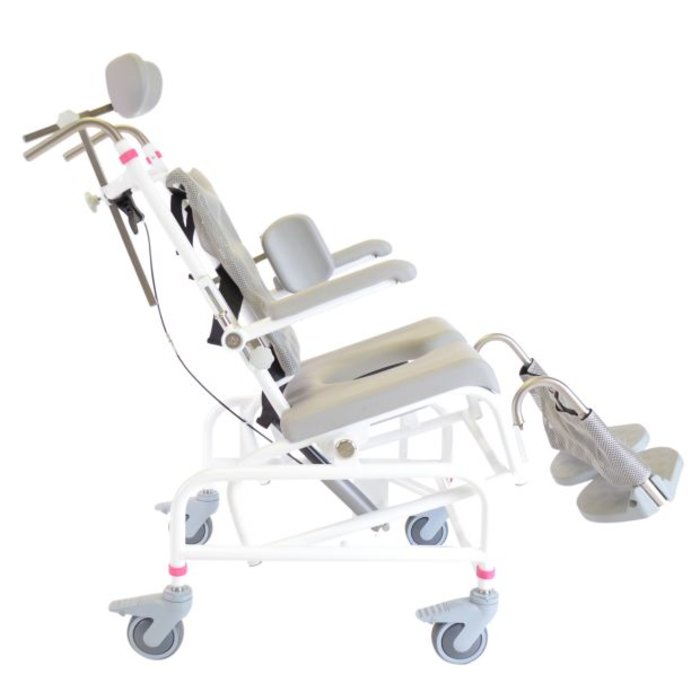 Chaise de douche/toilette positionnable manuellement