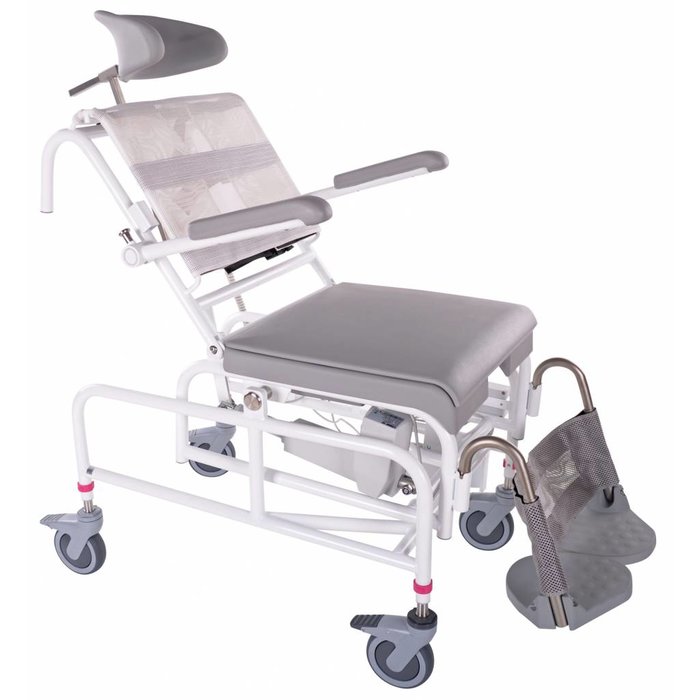 Chaise de douche/toilette positionnable manuellement