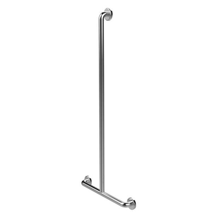 Stainless steel wall bracket in T-shape with shower head and connection hose