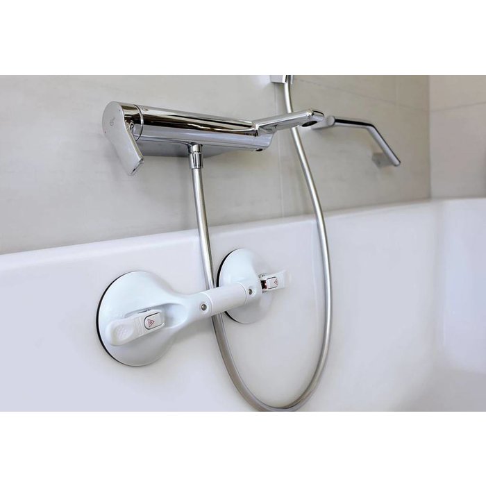 Fixed length wall bracket on suction cup