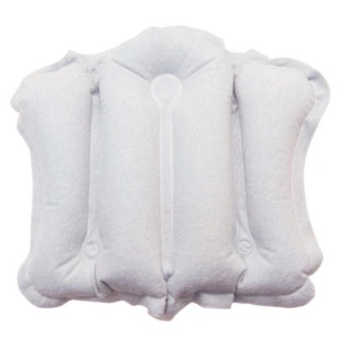 Inflatable pillow for the bath with terry cloth cover