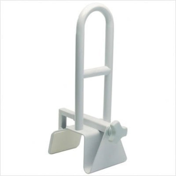 Handle for the bath rim in lengthwise direction