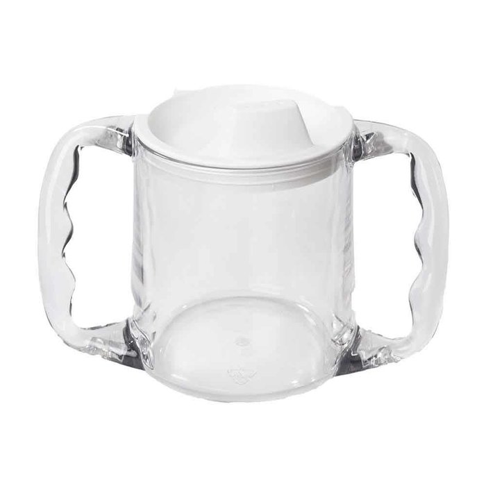 Cup with 2 large handles and spout