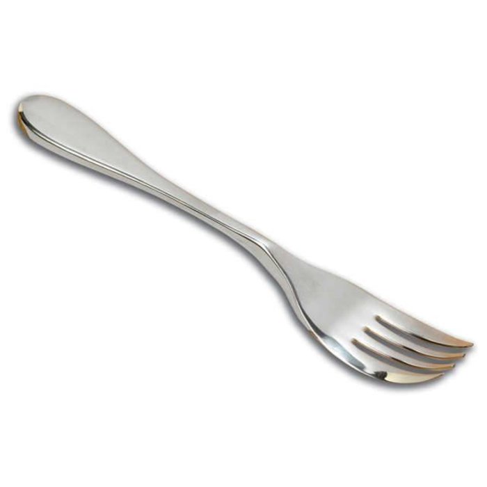 Combinaison fourchette/couteau ergonomique en acier inoxydable