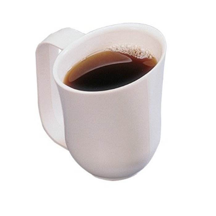 Weighted cup with oval top dysphagia