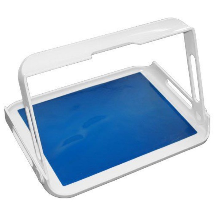 Tray folds away one-handed