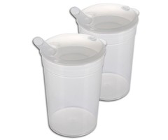 Transparent drinking cups with spout