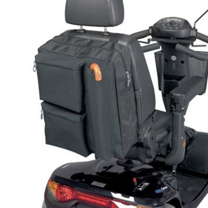 Storage bag for the back of the scooter with Deluxe walking stick pocket