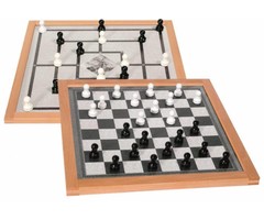 Vergroot damspel met pionnen - magnetisch