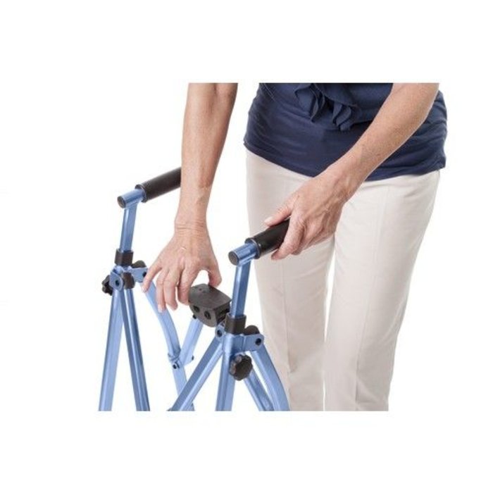 Lightweight rollator with 2 wheels and 2 gliders Foldy
