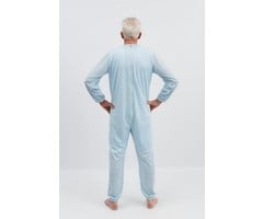 Blauwe winter pyjama met ritssluiting op de rug