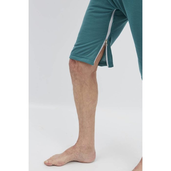 Green pajamas with zipper on the back and between the legs