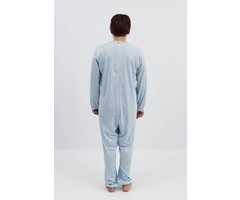Blauwe pyjama met ritssluiting op de rug