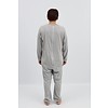 Gray pajamas with zipper on the back