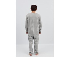 Grijze pyjama met ritssluiting op de rug