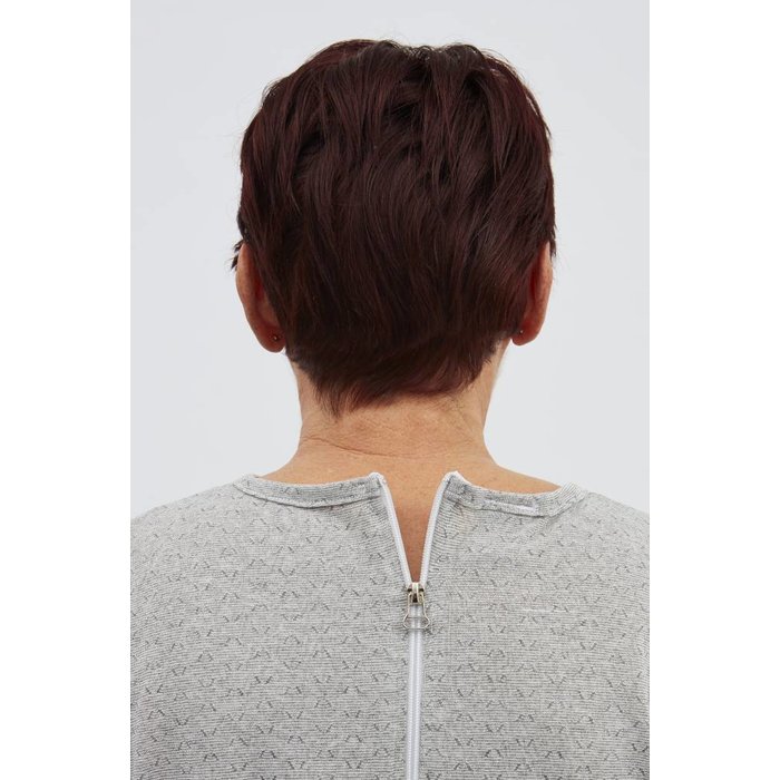 Gray pajamas with zipper on the back