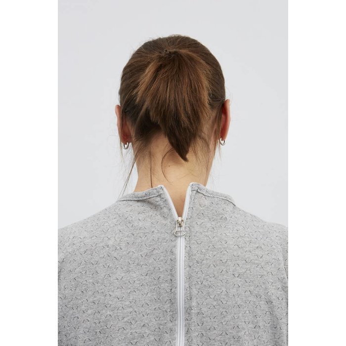 Gray pajamas with zipper on the back