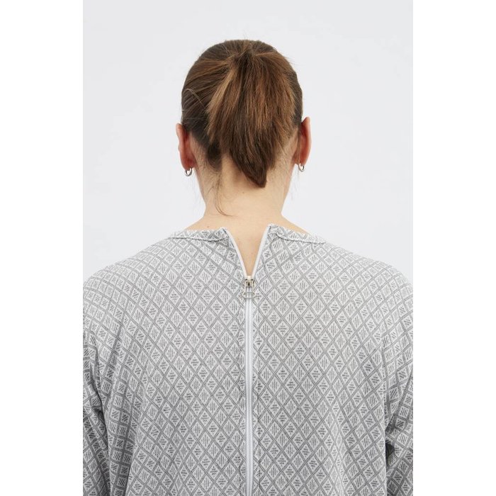 Gray winter pajamas with zipper on the back