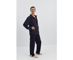 Navy blue rehabilitation pants with zipper in the side seams