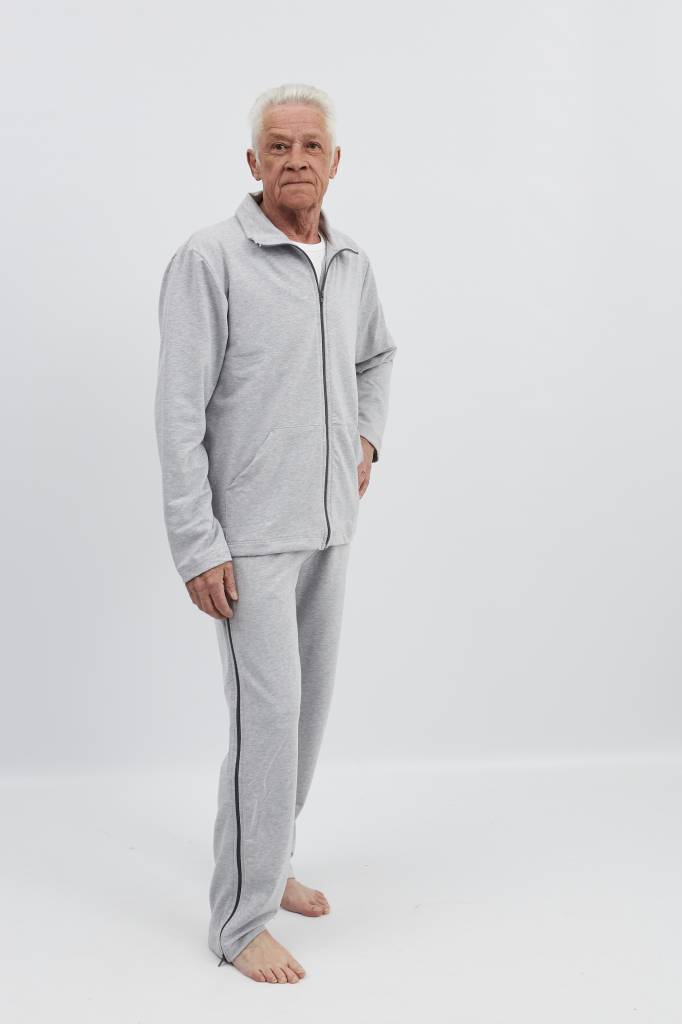 Pantalon De Rééducation Homme - Ouverture Latérale Par Boutons-Pression - Taille Élastique Avec Cordon - Coupe Baggy Confortable