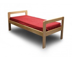 Care bed varnished natural wood