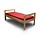 VAST BED IN VERNIST HOUT, ZONDER LATTENBODEM, 100 X 200 X 80 CM (HOOGTE VLOER-SPRINGBOX 45 CM)