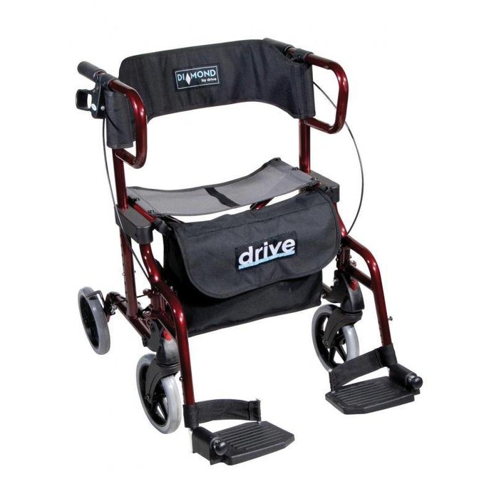 Foldable rollator / wheelchair 2-in1