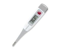 Electronic thermometer with flexible tip