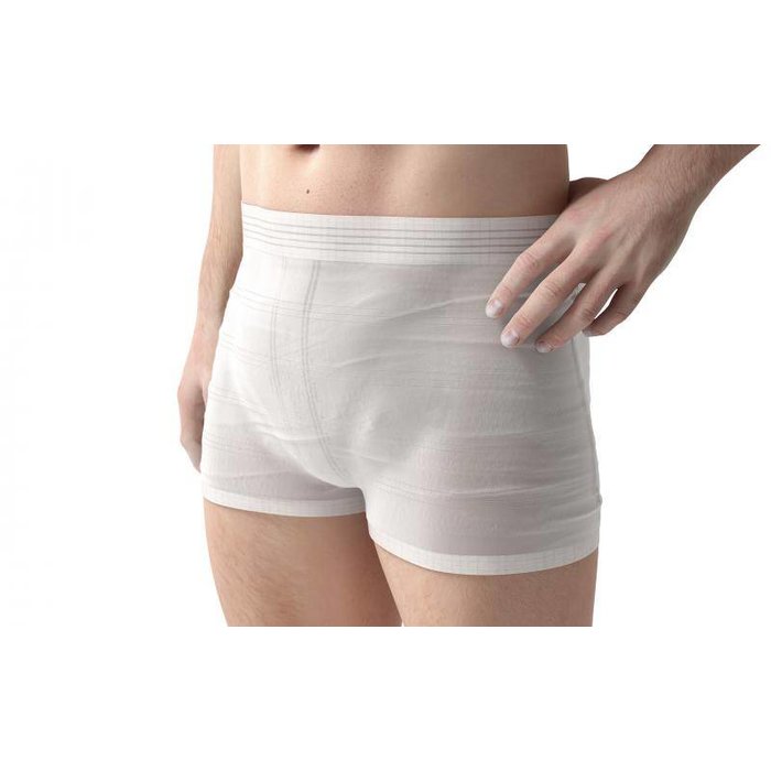 Incontinence slip with wide elastic band